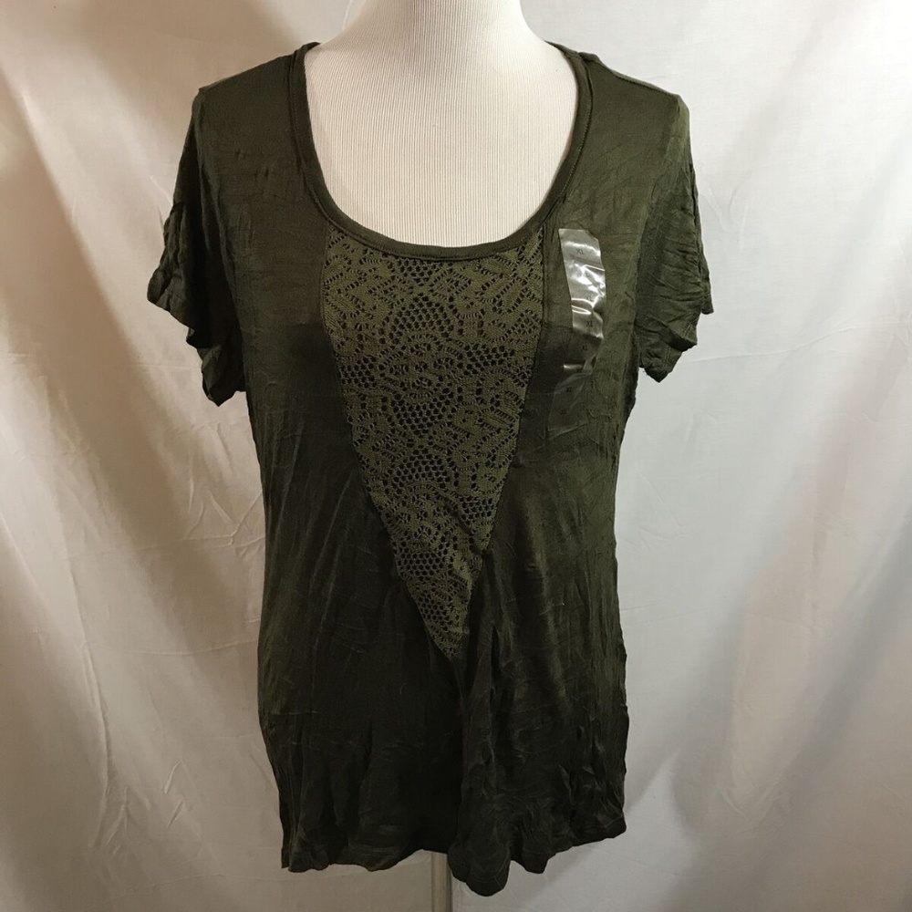 Madison & Berkeley army green short sleeve T with
